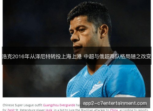 浩克2016年从泽尼特转投上海上港 中超与俄超两队格局随之改变